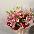 Romantic Lily & Rose Floral Arrangement