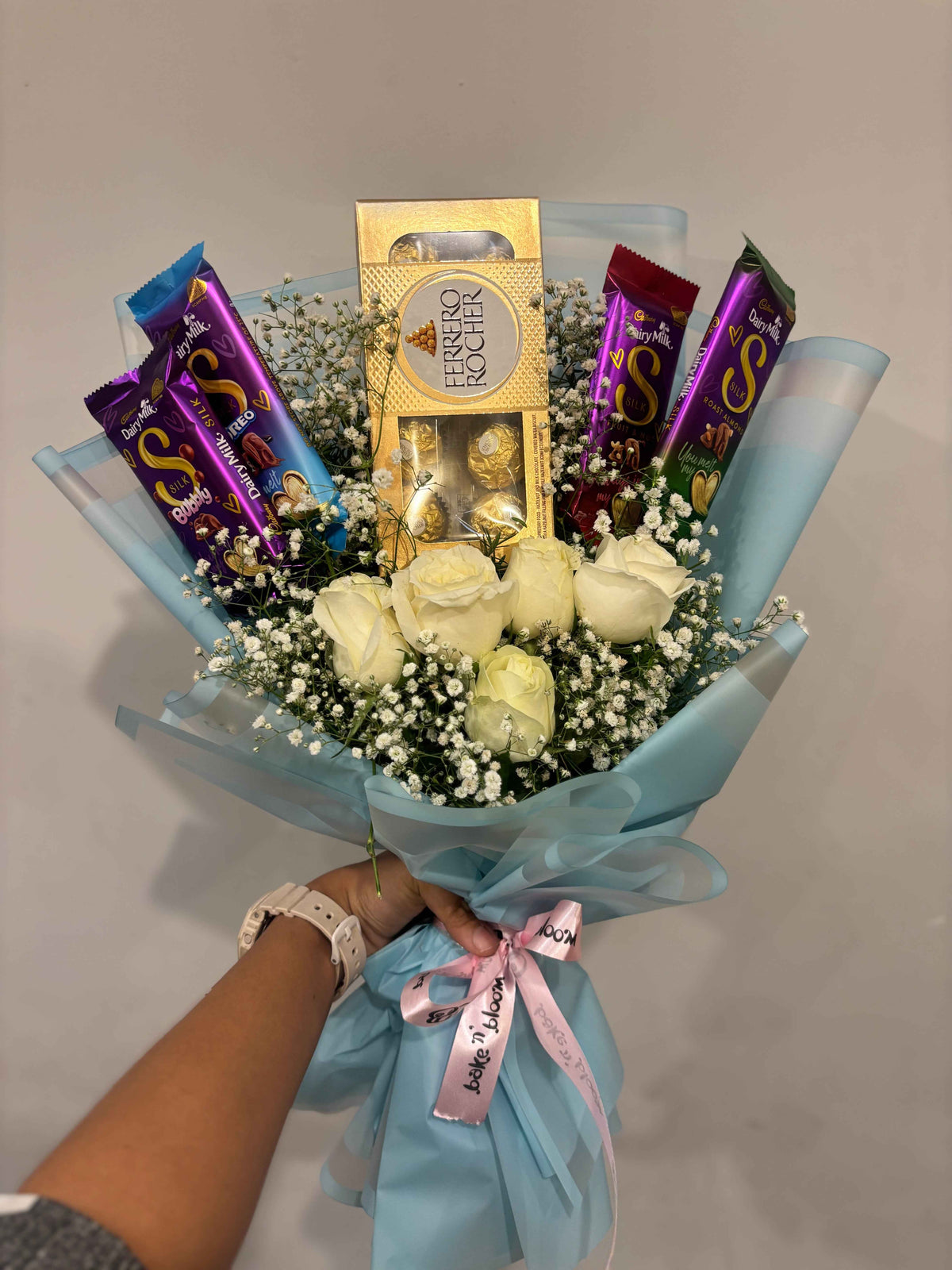 Ferrero Rocher Delight White Rose Bouquet